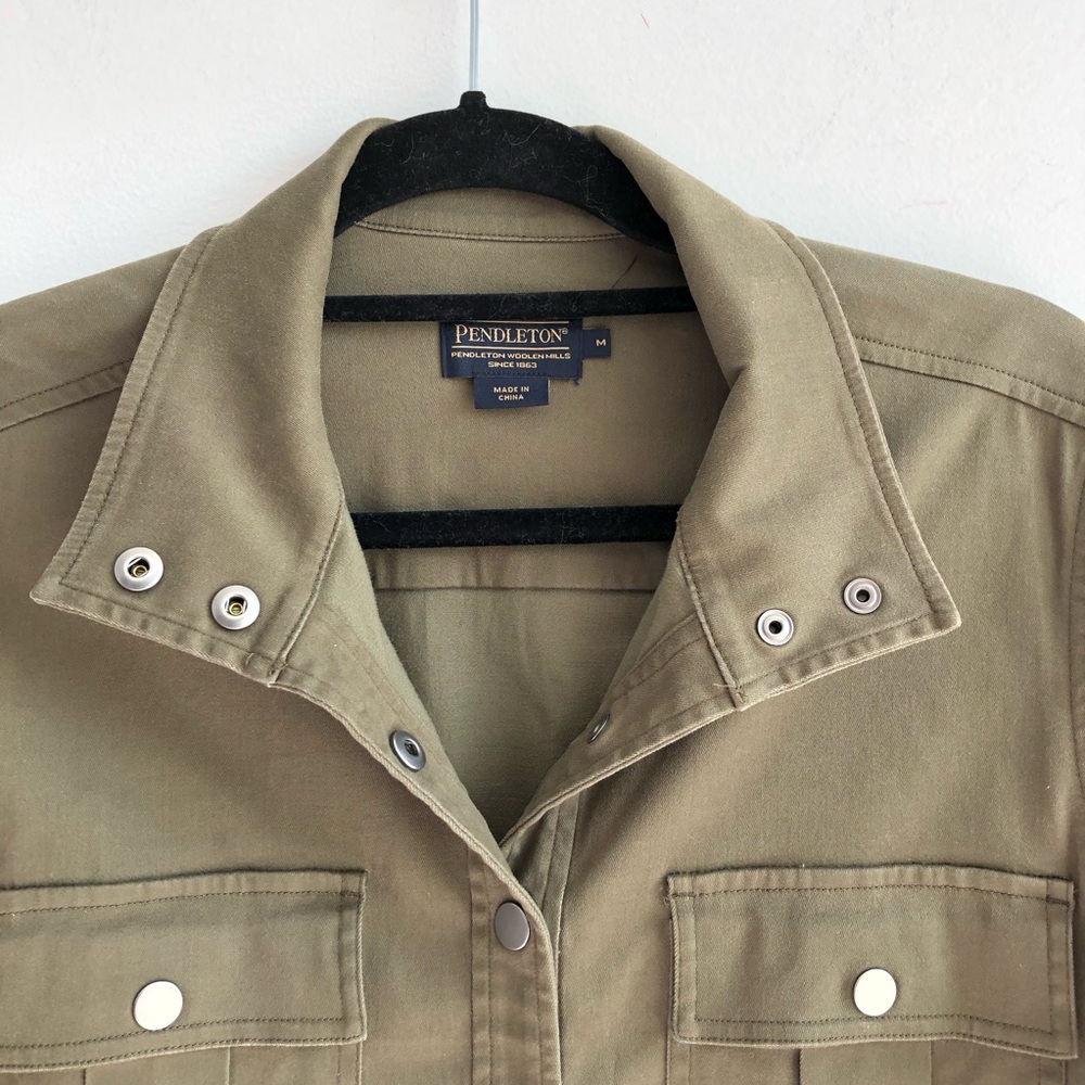 Pendleton Green Army Jacket Size Medium - image 5
